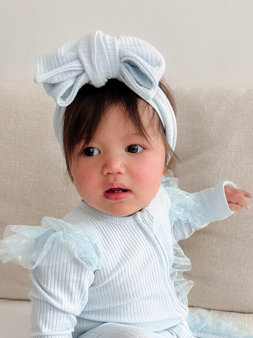 Forever Loved - Topknot Headwrap Ice Blue