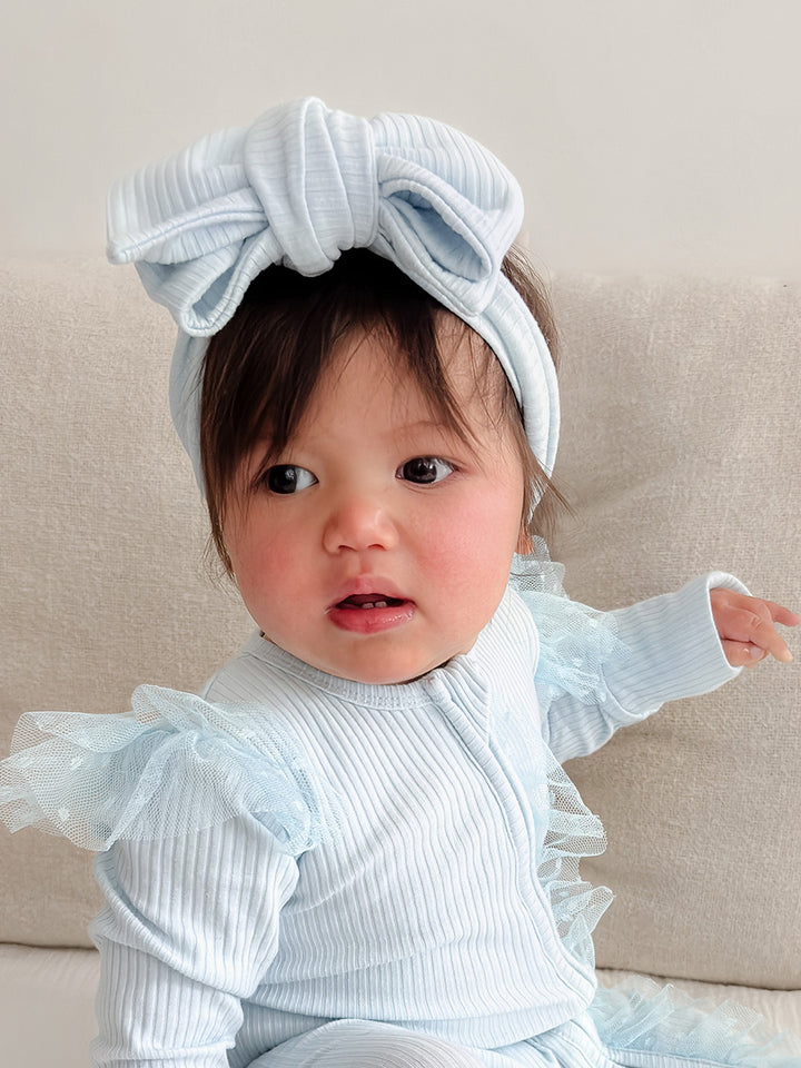 Forever Loved - Topknot Headwrap Ice Blue