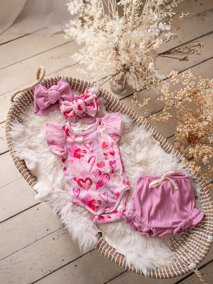 Oh My Heart Bodysuit - Pink