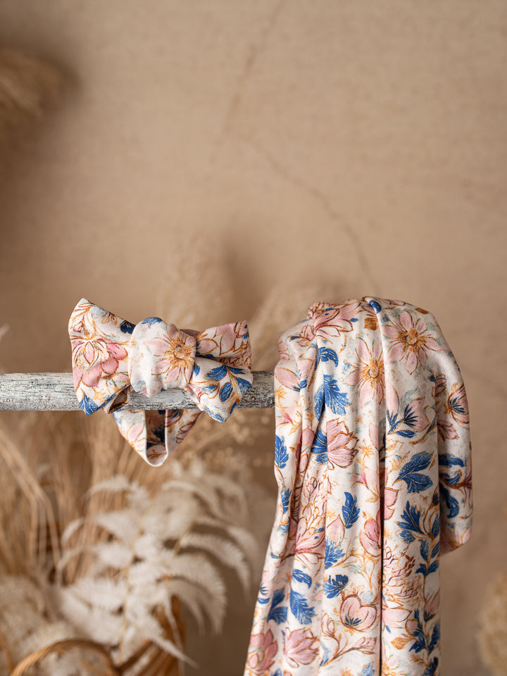 Something Blue - Topknot Headwrap Porcelain