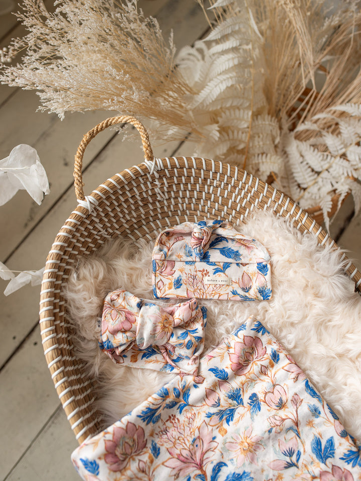 Something Blue - Topknot Headwrap Porcelain