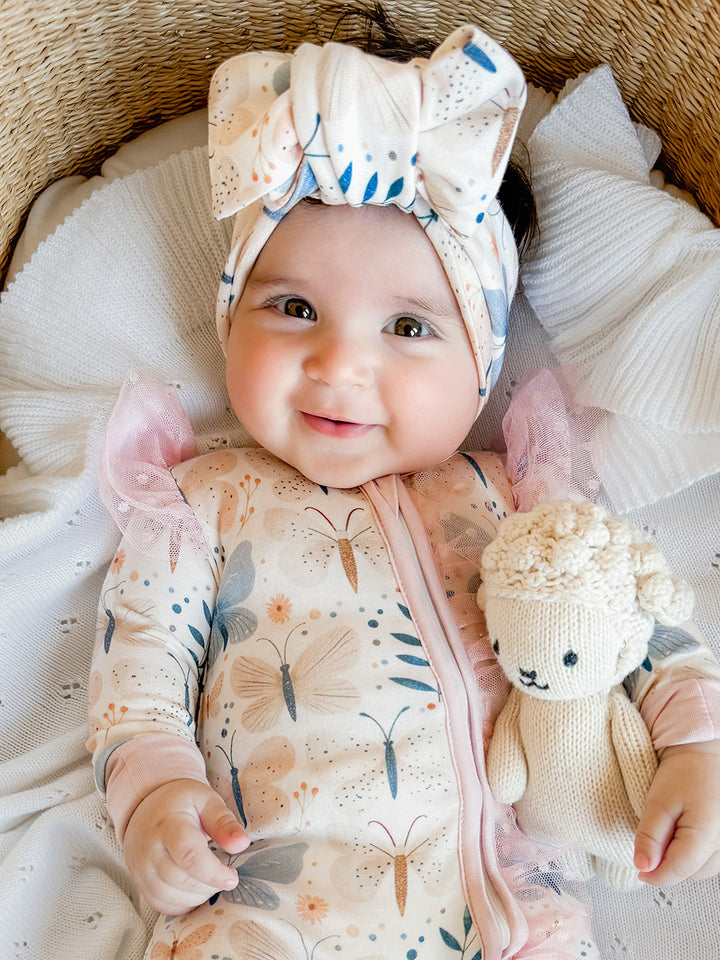 Something Blue - Topknot Headwrap Butterfly