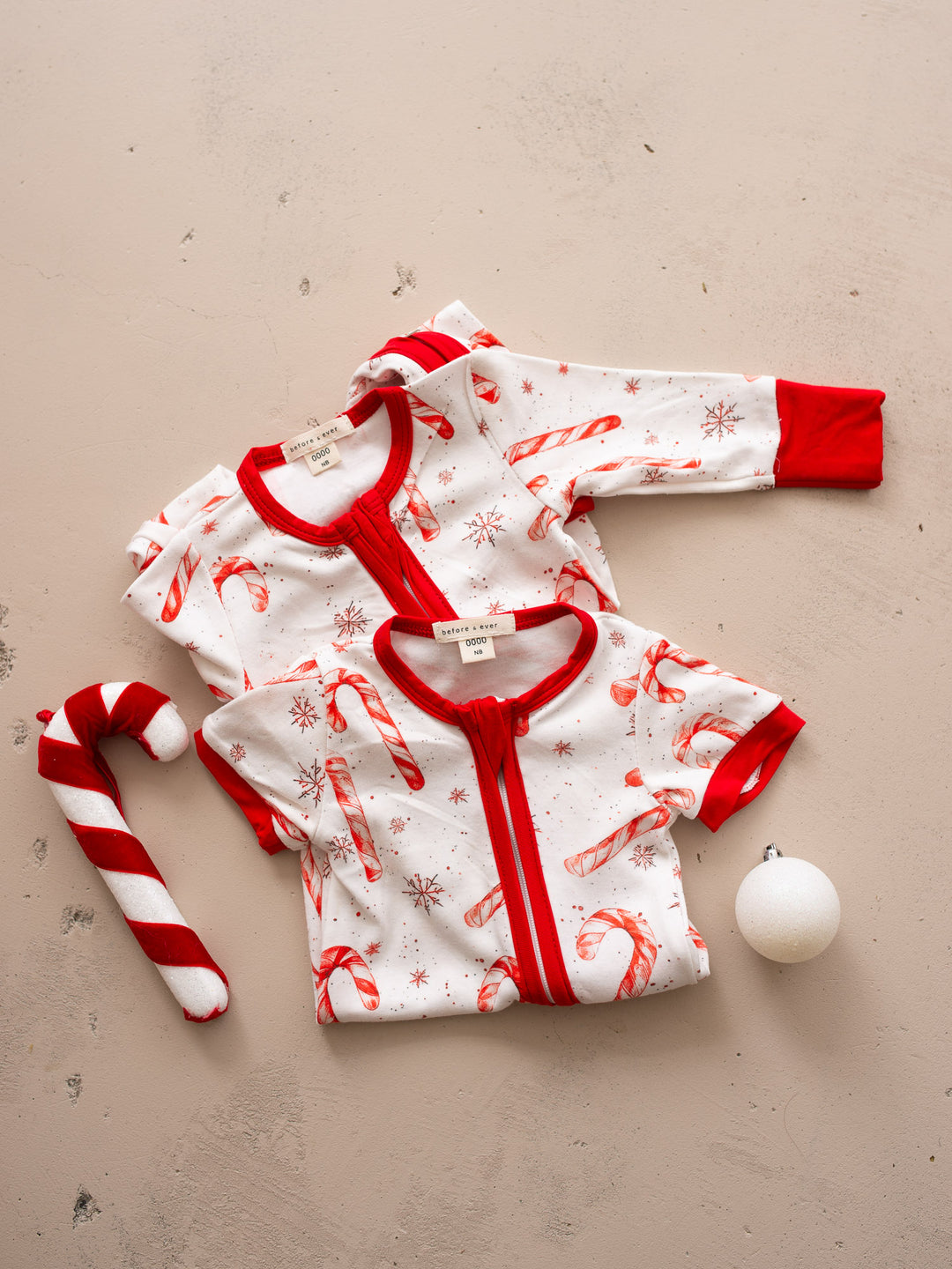 Tis The Season - Candy Cane Short-Sleeve Romper
