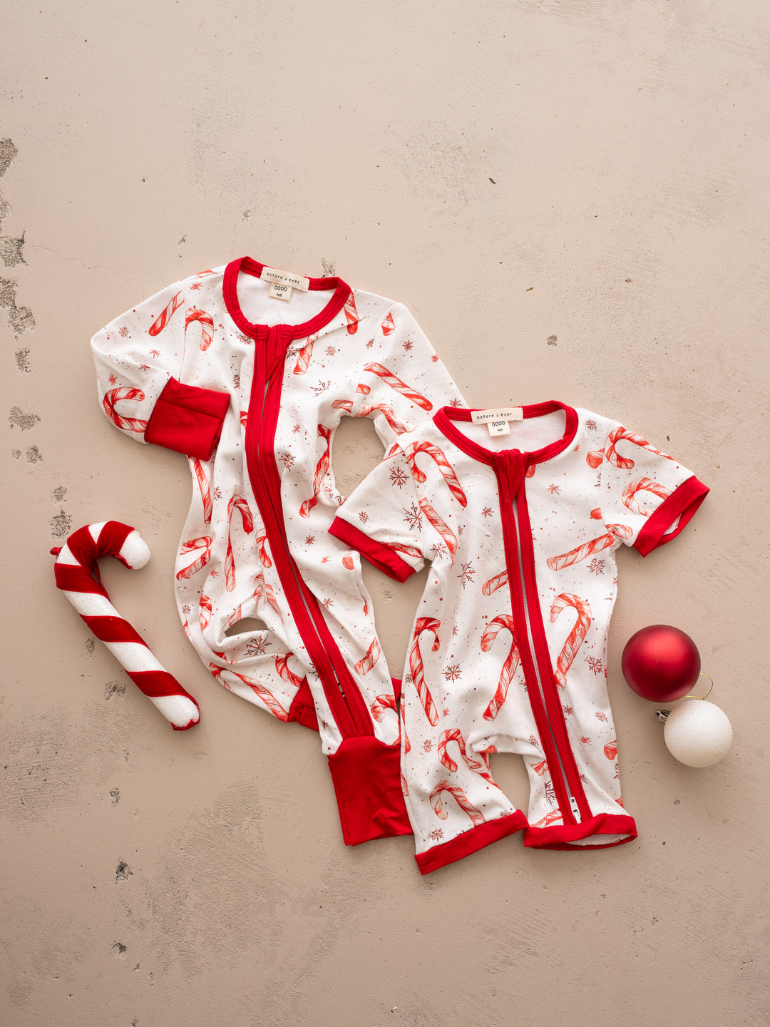 Tis The Season - Candy Cane Short-Sleeve Romper