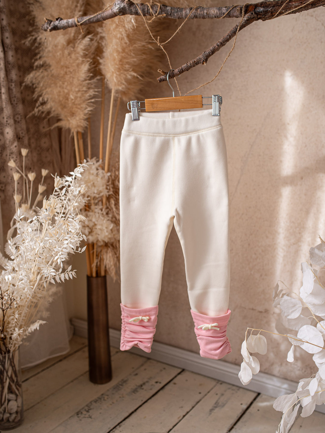 Soda Pop Fleece Lined Leggings - Cream