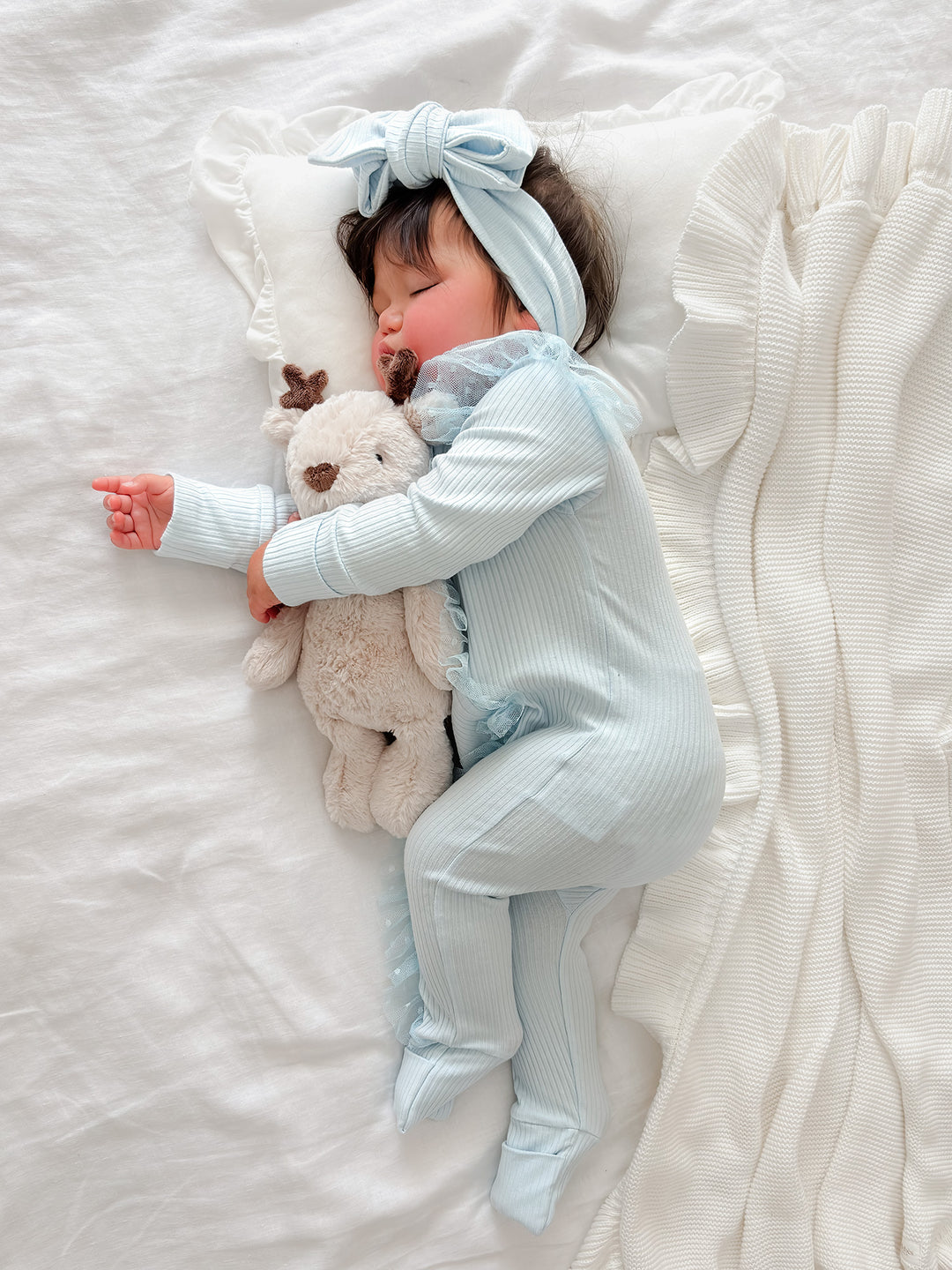 Forever Loved - Topknot Headwrap Ice Blue