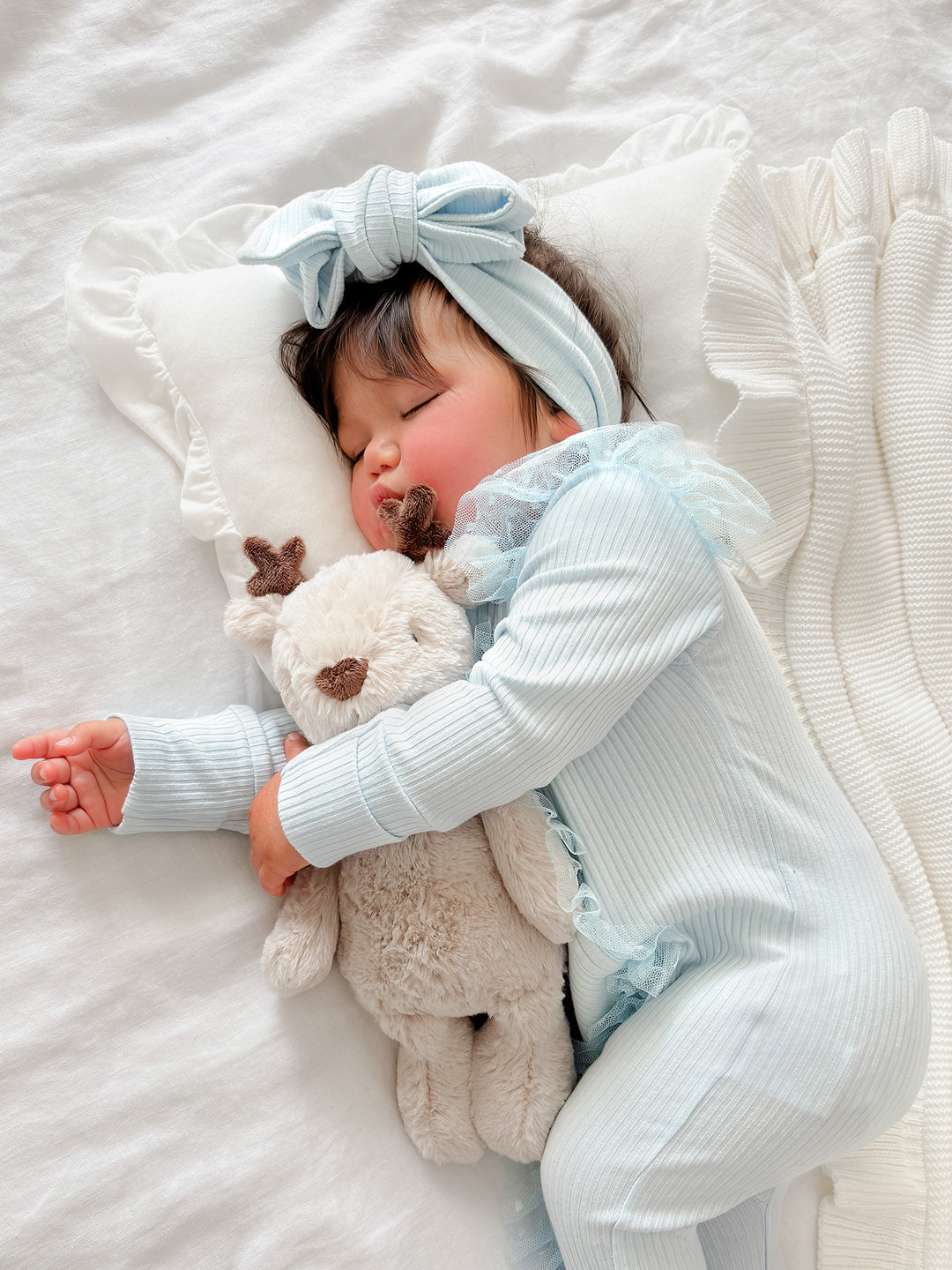 Forever Loved - Topknot Headwrap Ice Blue