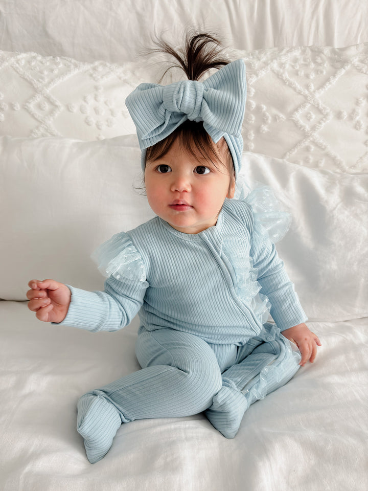 Forever Loved - Topknot Headwrap Sky Blue