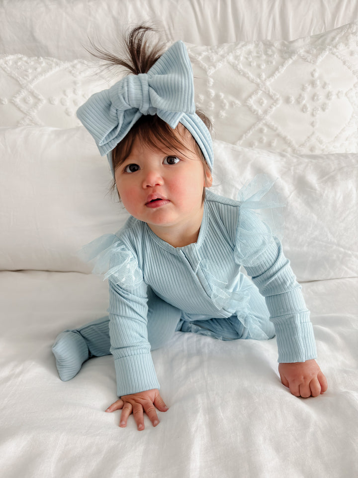 Forever Loved - Topknot Headwrap Sky Blue