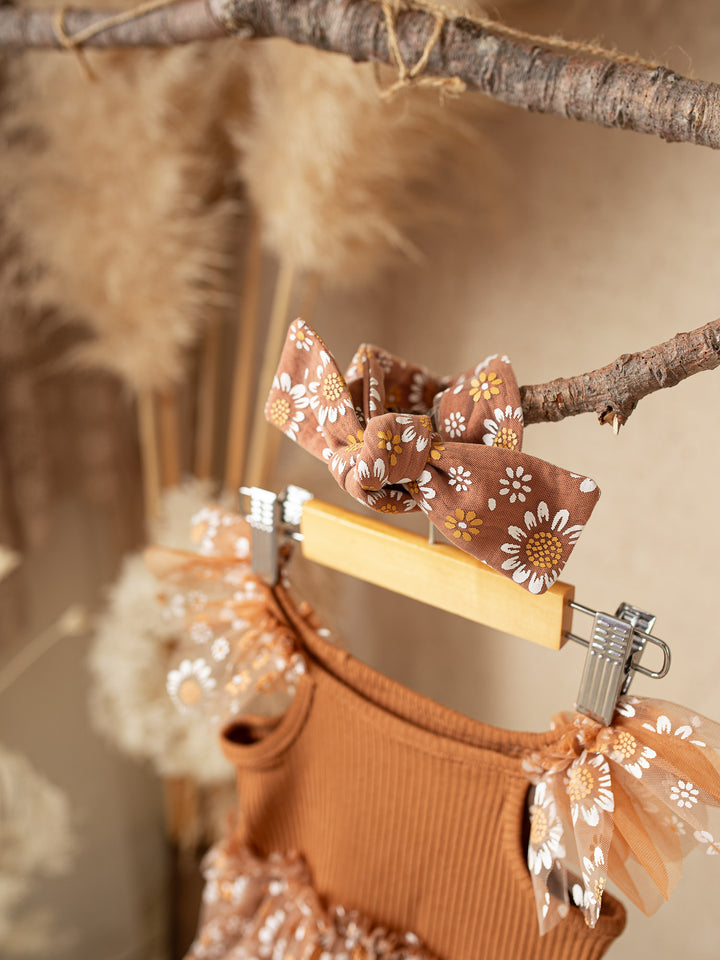 Toffee Daisy Headwrap - Brown