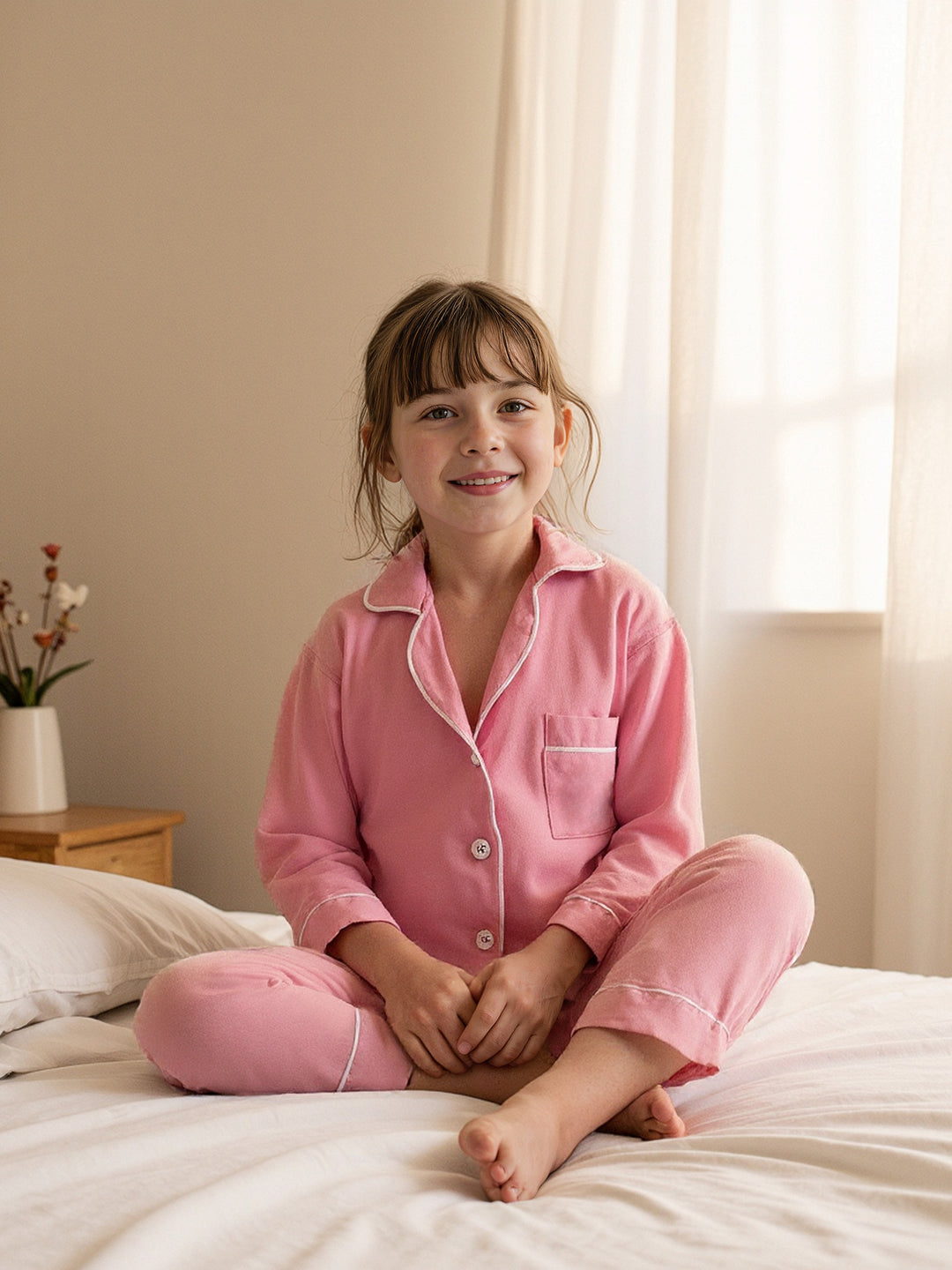 Cloud Bamboo Sleep Pants for Kids - Blush
