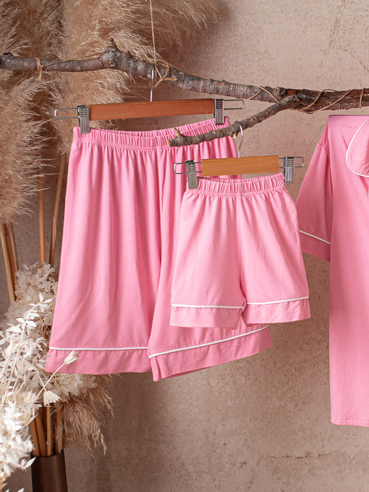 Cloud Bamboo Sleep Shorts for Kids - Blush