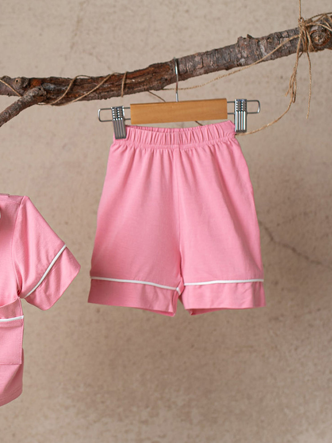 Cloud Bamboo Sleep Shorts for Kids - Blush