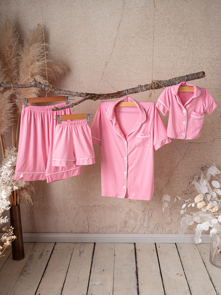 Cloud Bamboo Sleep Shorts for Kids - Blush