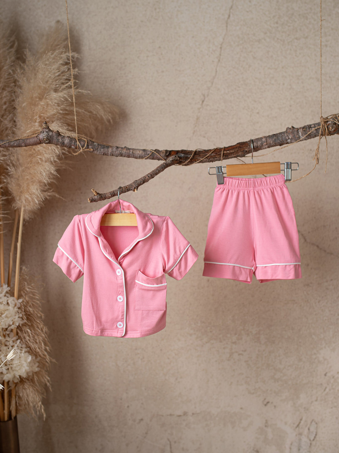 Cloud Bamboo Sleep Shorts for Kids - Blush