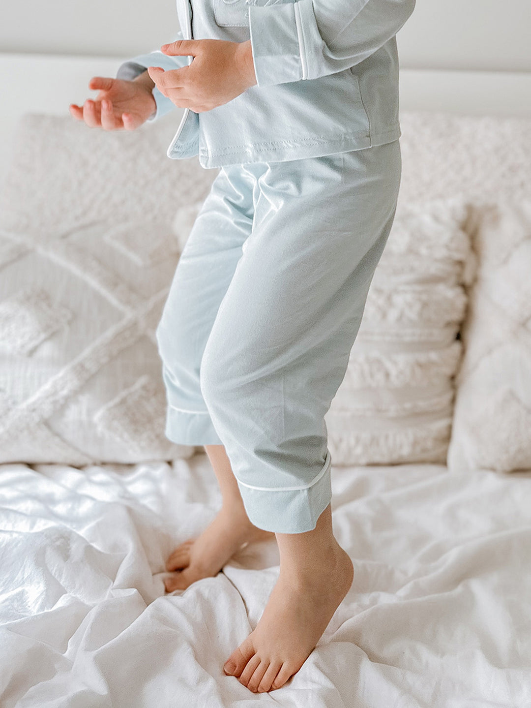 Cloud Bamboo Sleep Pants for Kids - Ice Blue