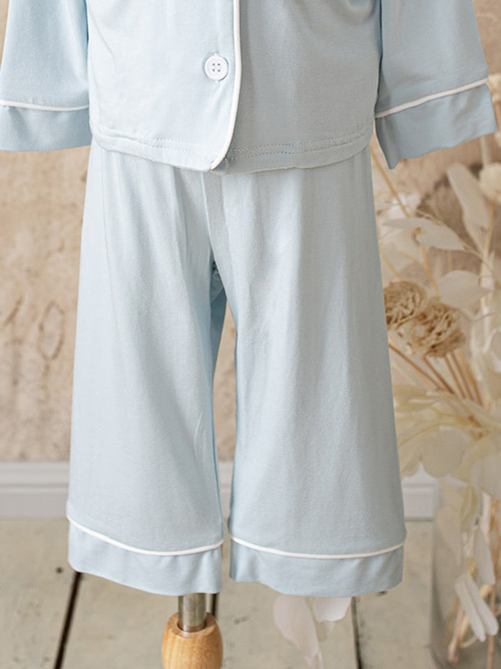 Cloud Bamboo Sleep Pants for Kids - Ice Blue