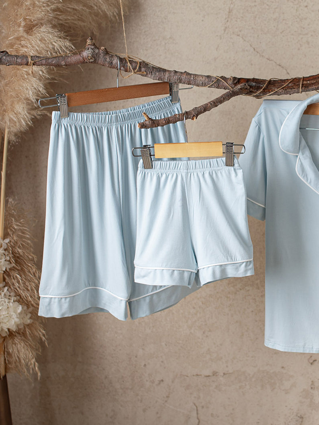 Cloud Bamboo Sleep Shorts for Kids - Ice Blue