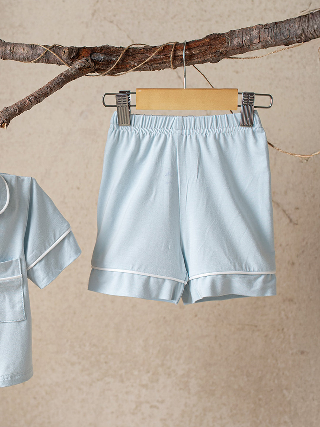 Cloud Bamboo Sleep Shorts for Kids - Ice Blue
