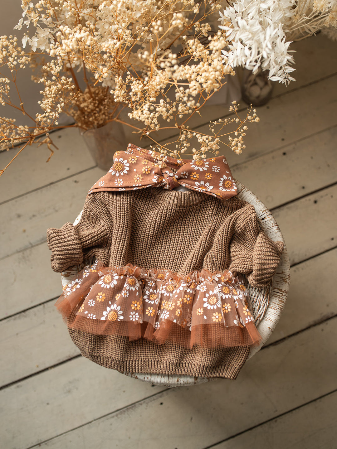 Toffee Daisy Bandana - Brown