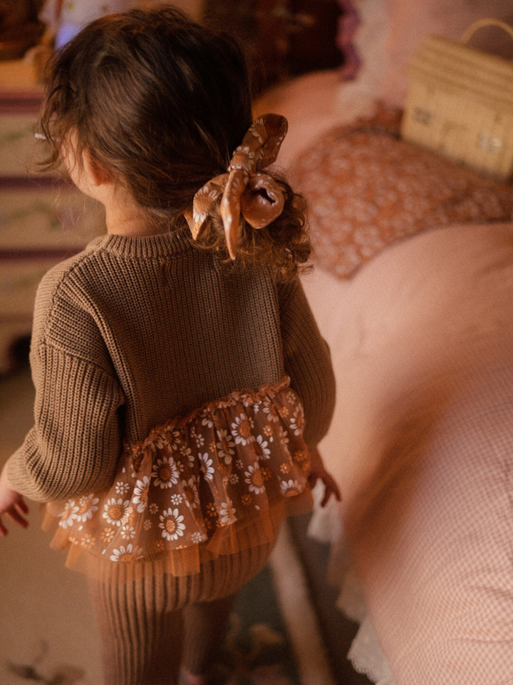 Toffee Daisy Headwrap - Brown