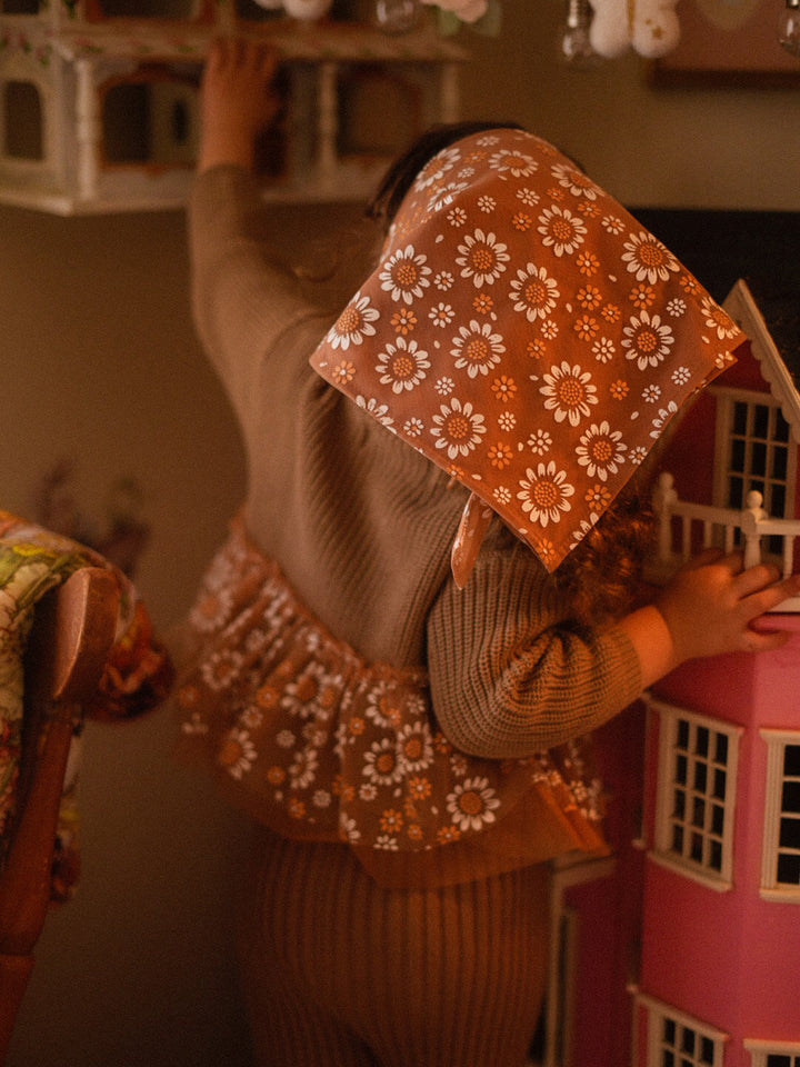 Toffee Daisy Bandana - Brown