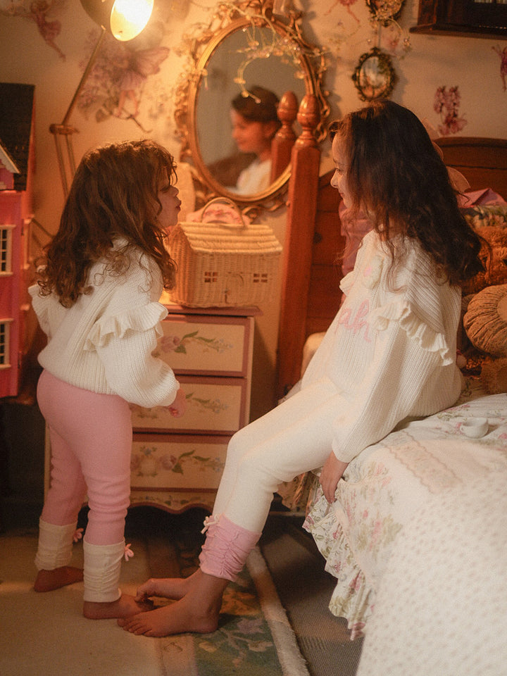 Soda Pop Fleece Lined Leggings - Cream