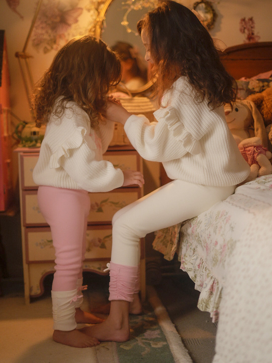 Soda Pop Fleece Lined Leggings - Cream