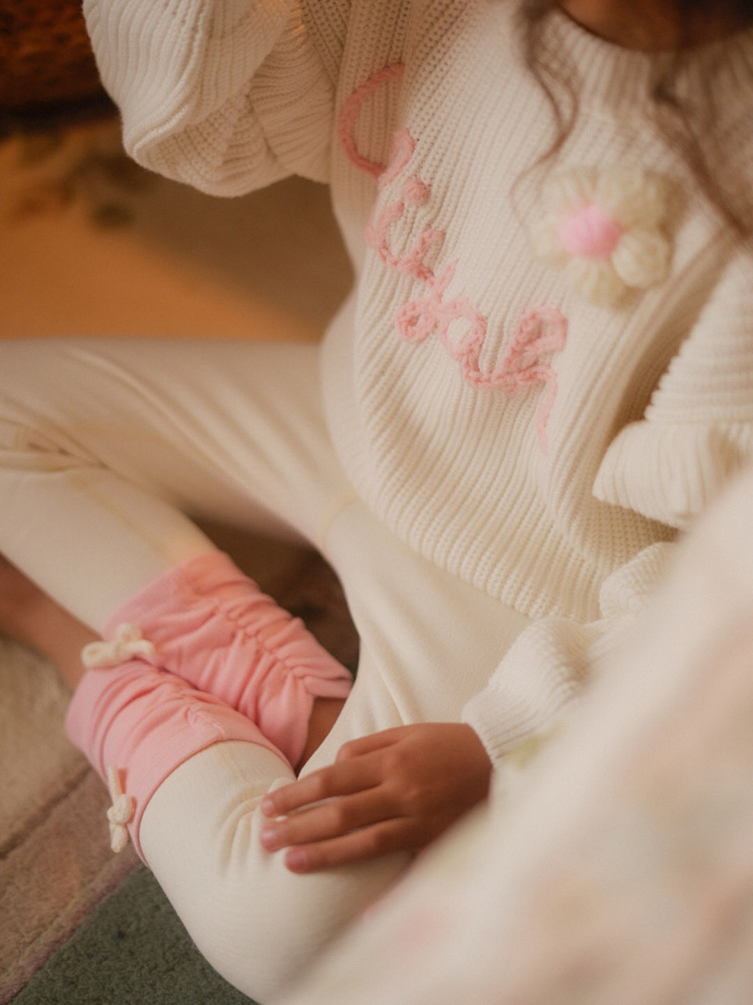 Soda Pop Fleece Lined Leggings - Cream