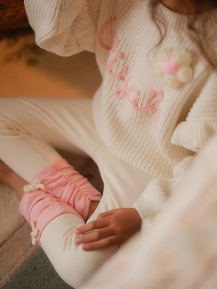 Soda Pop Fleece Lined Leggings - Cream