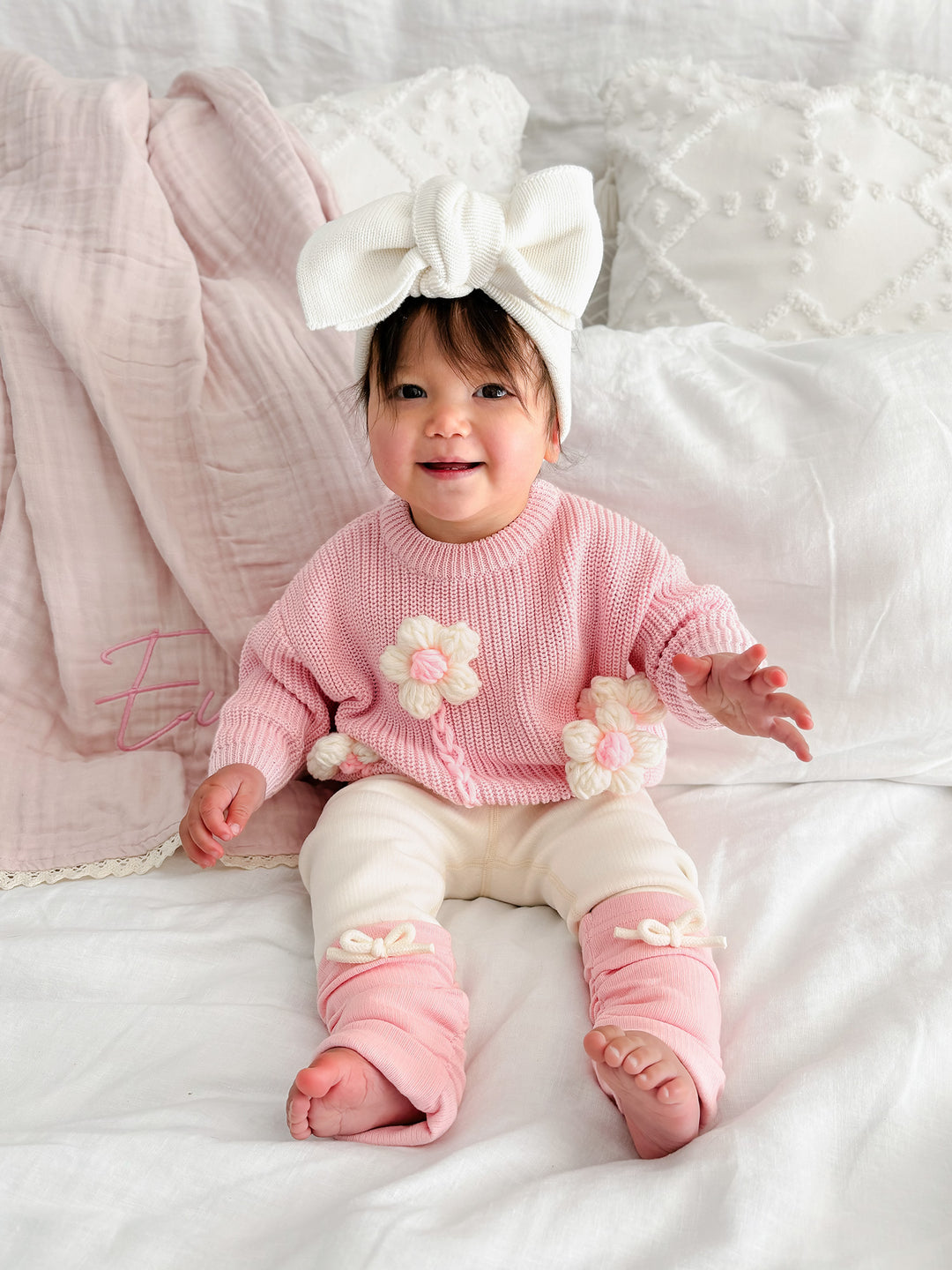 Pure - Knitted Oversized Topknot Headwrap Milk