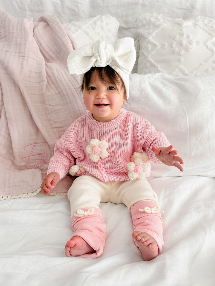 Pure - Knitted Oversized Topknot Headwrap Milk