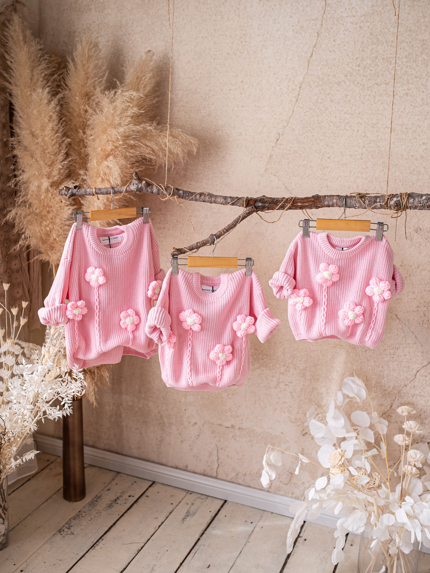 Before & Ever Handmade Flower Baby Knit Sweater, Cotton Infant Jumper ...