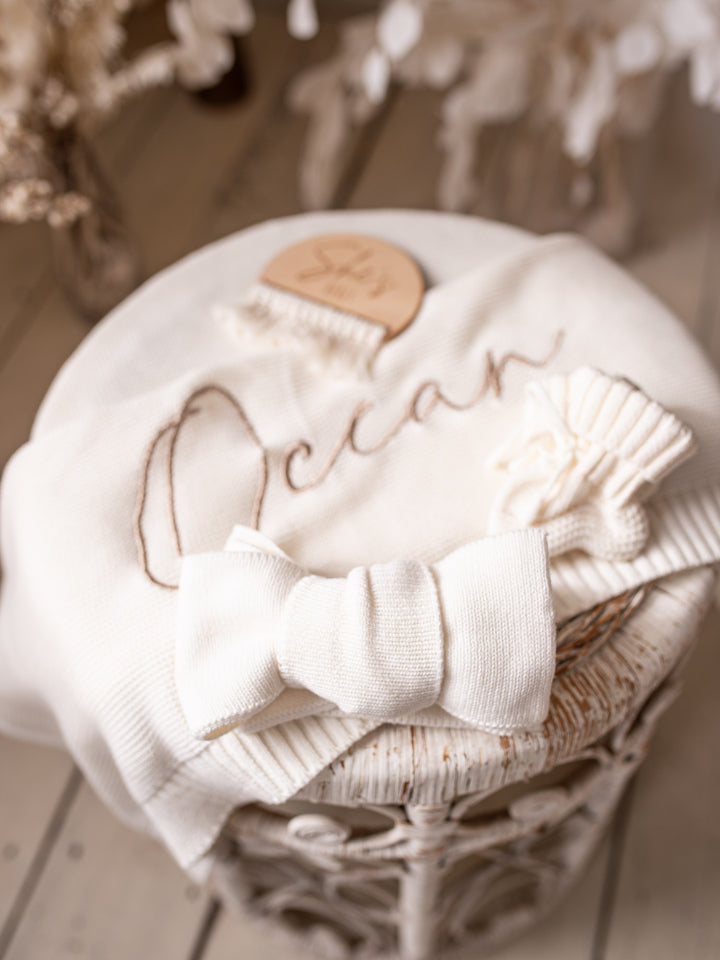 Pure - Knitted Oversized Topknot Headwrap Milk