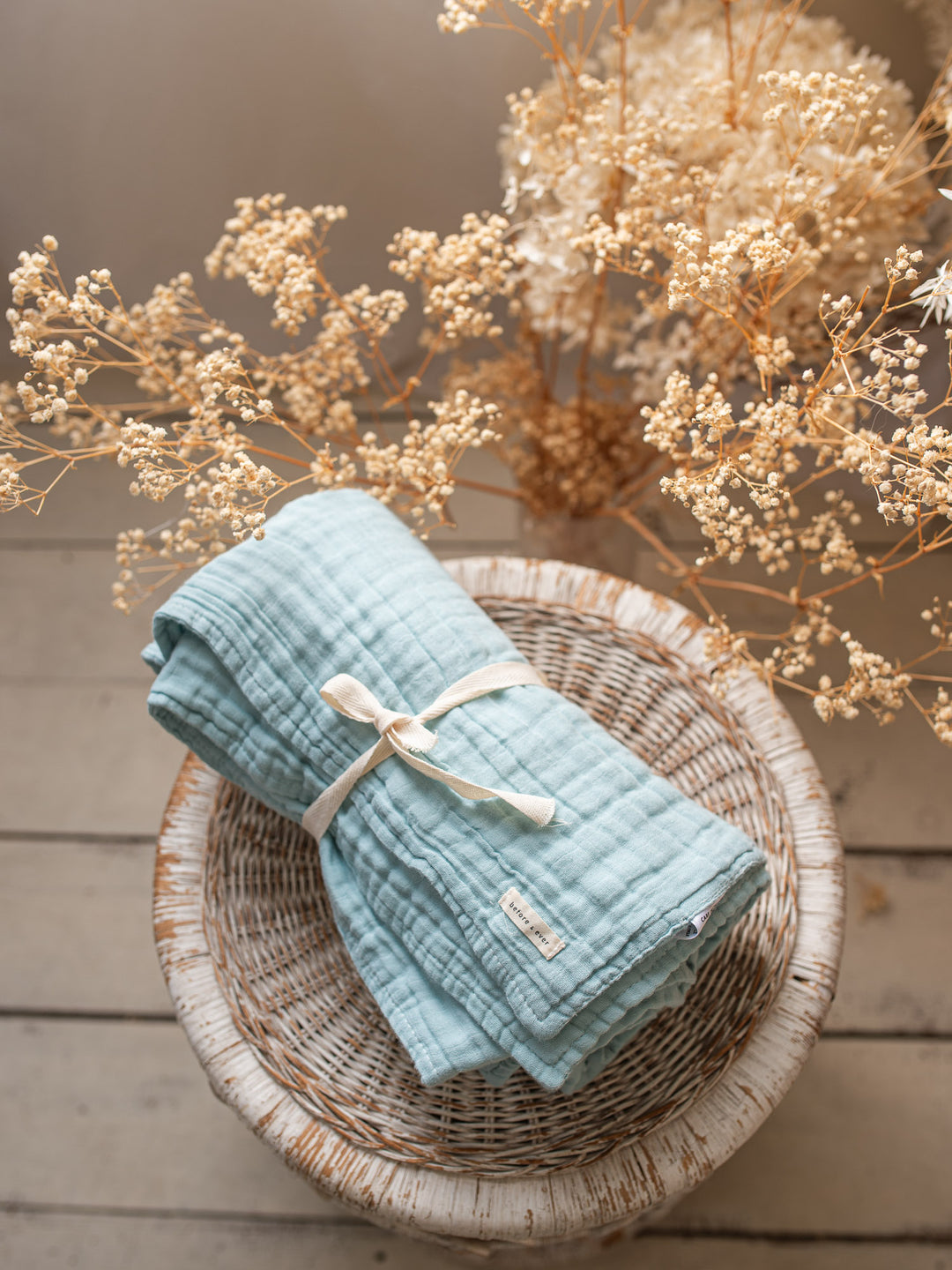 Lullaby - Lux Muslin Gauze Blanket - Sky Blue
