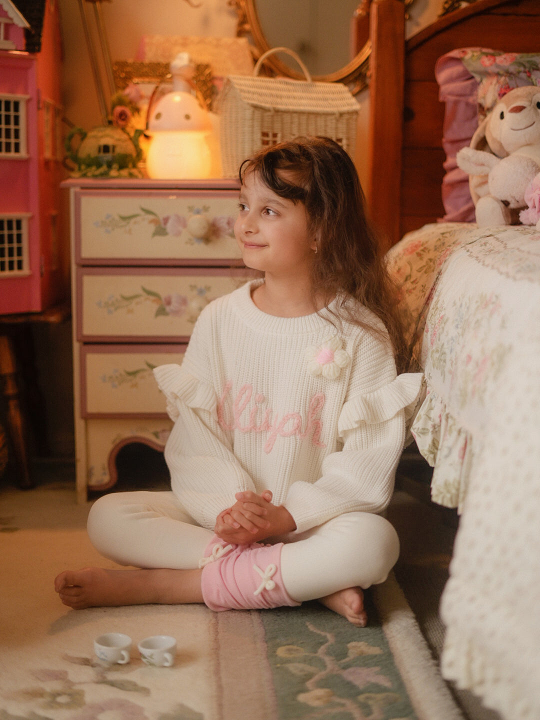 Soda Pop Fleece Lined Leggings - Cream