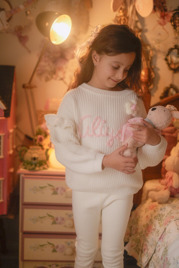 Soda Pop Fleece Lined Leggings - Cream