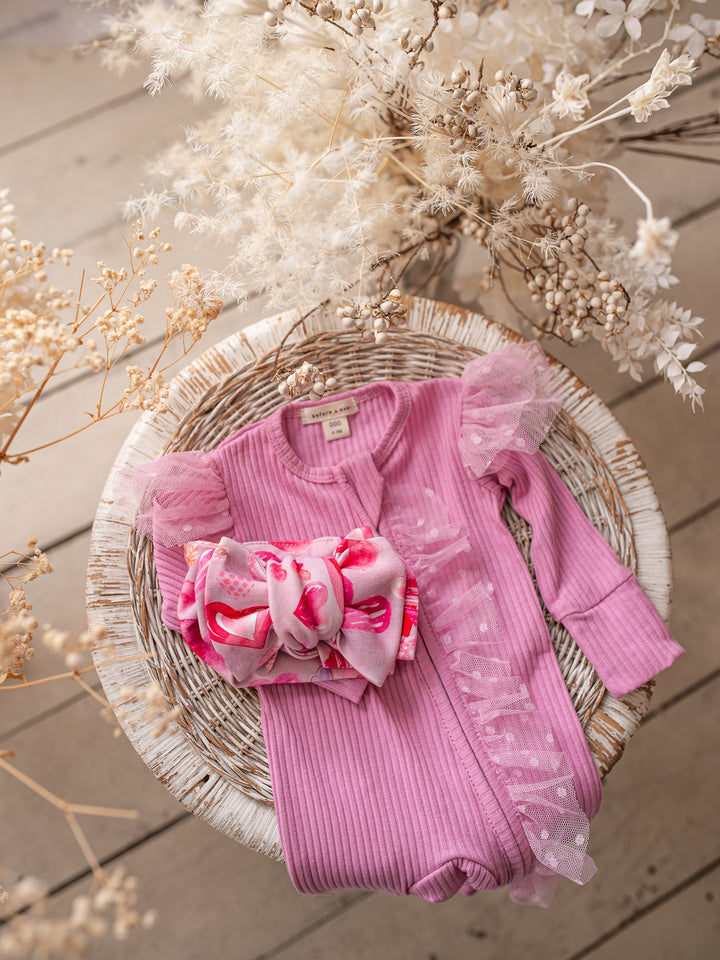 Oh My Heart - Topknot Headwrap Pink