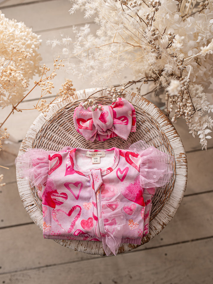 Oh My Heart Onesie - Pink