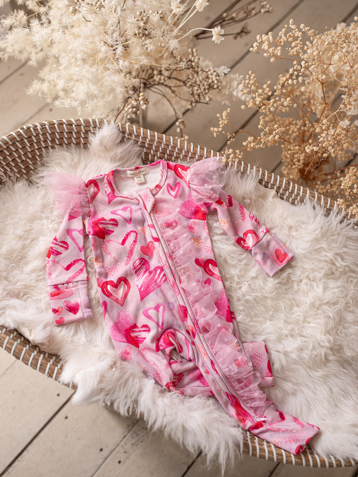 Oh My Heart Onesie - Pink