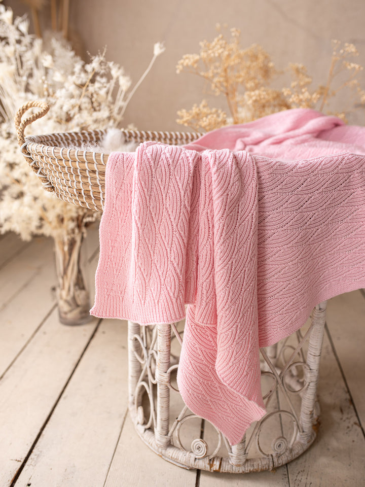 Snuggle Me - Knitted Baby Blanket - Baby Pink