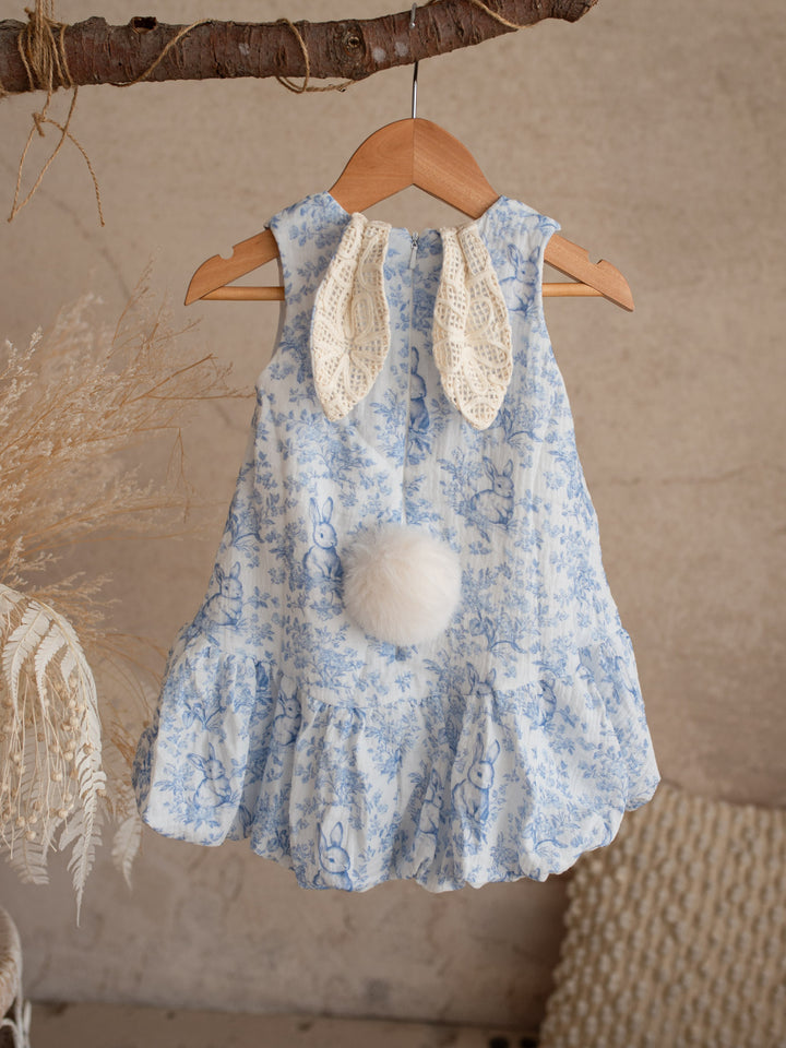 The Little Bunny Story Dress - Blue