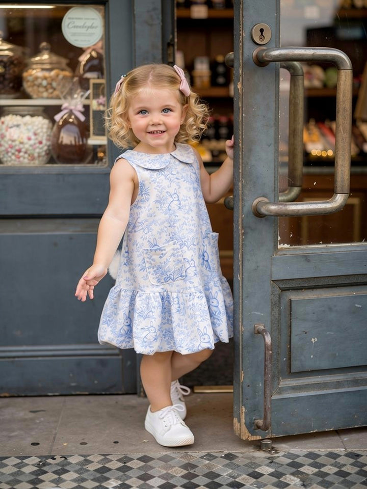 The Little Bunny Story Dress - Blue
