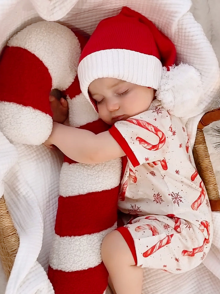 Tis The Season - Candy Cane Short-Sleeve Romper