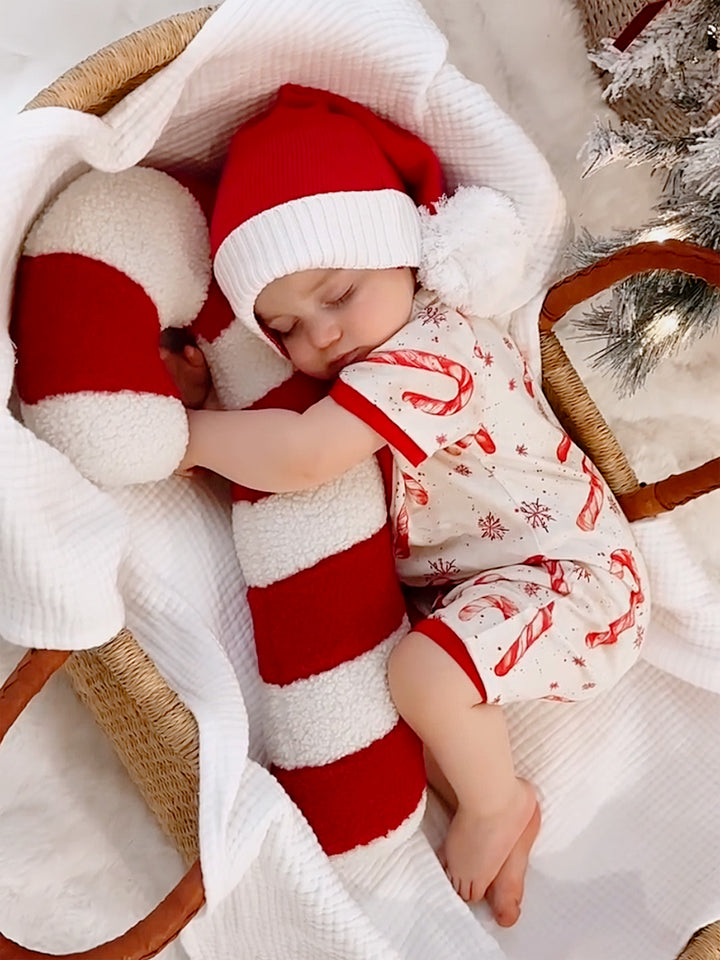 Tis The Season - Candy Cane Short-Sleeve Romper