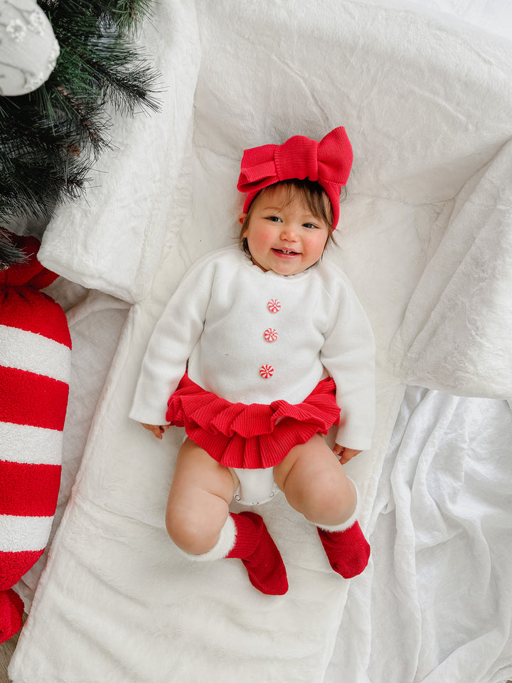 Pure - Knitted Oversized Topknot Headwrap Red