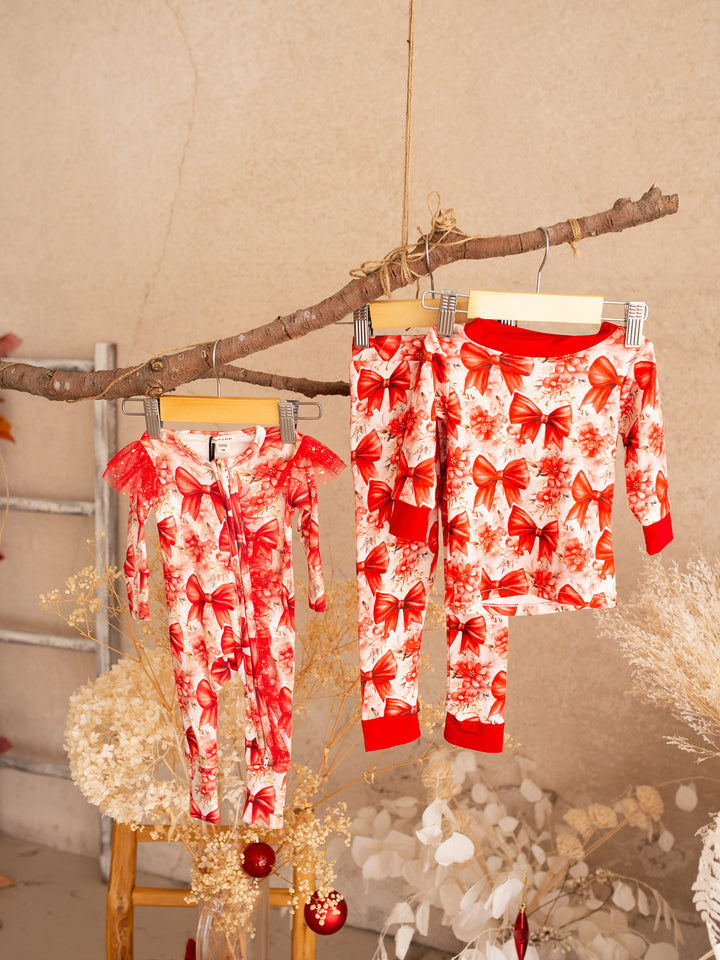 All I Wish PJ Set - Red Bow