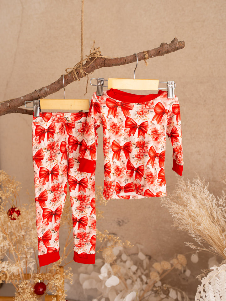 All I Wish PJ Set - Red Bow