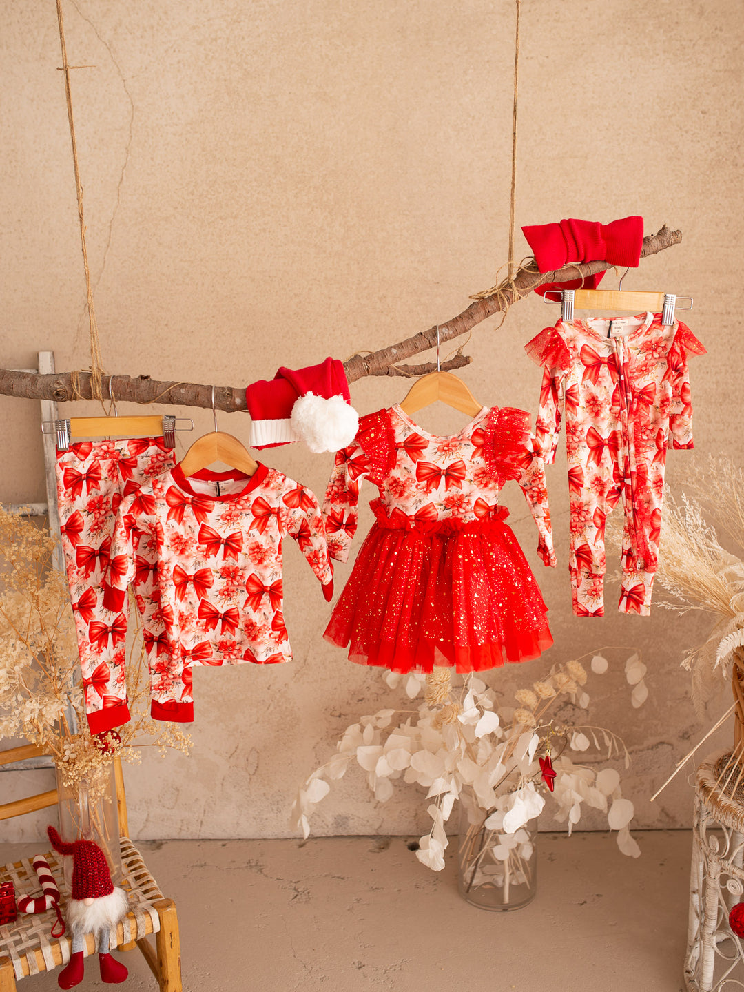All I Wish PJ Set - Red Bow
