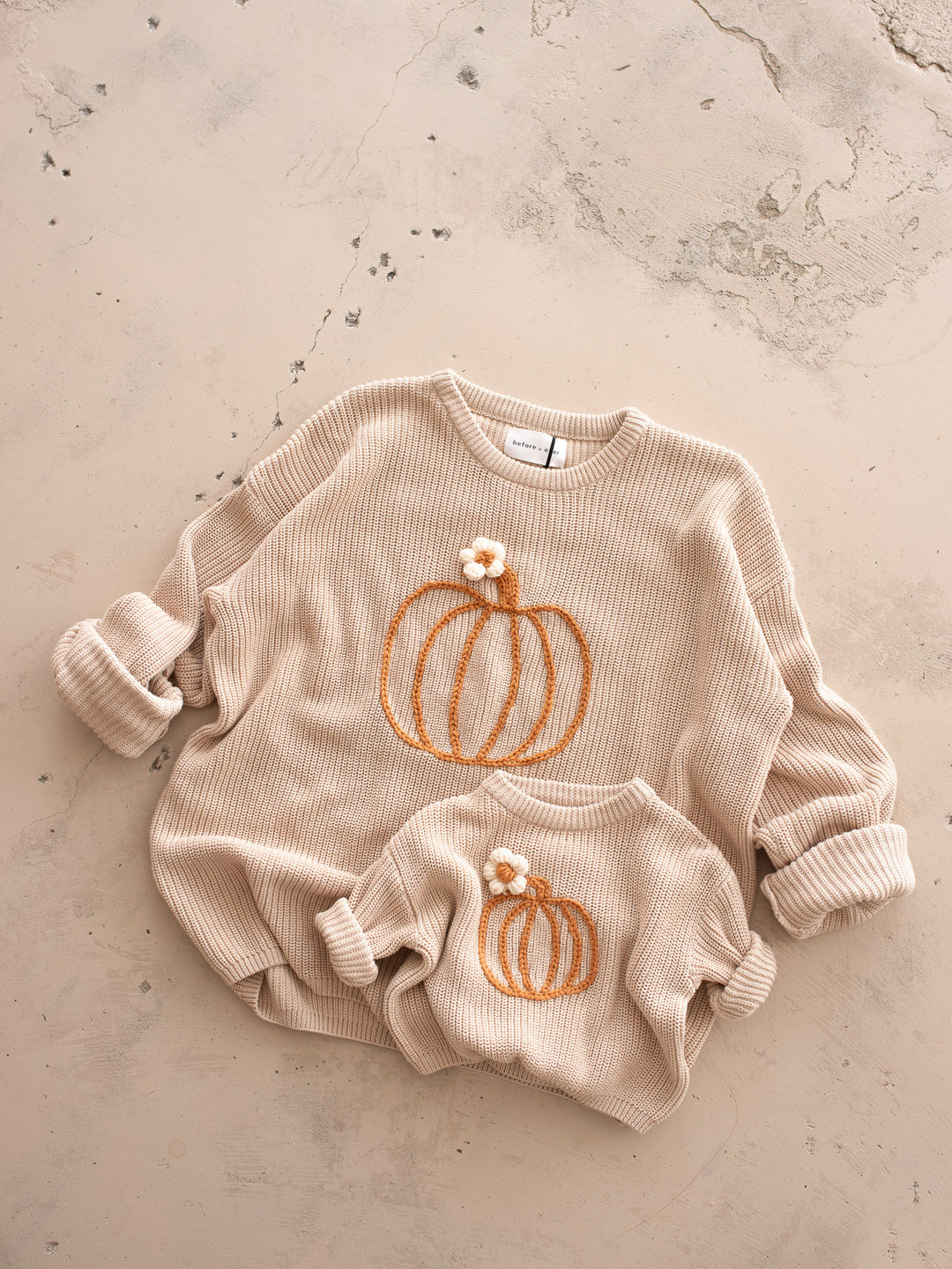 Pumpkin Bloom Sweater - Oatmeal Mama Edition